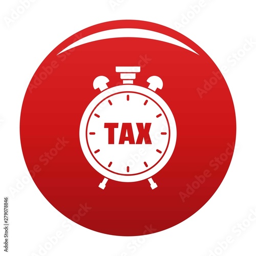 Time tax icon. Simple illustration of time tax vector icon for any design red
