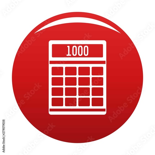Tax calculator icon. Simple illustration of tax calculator vector icon for any design red
