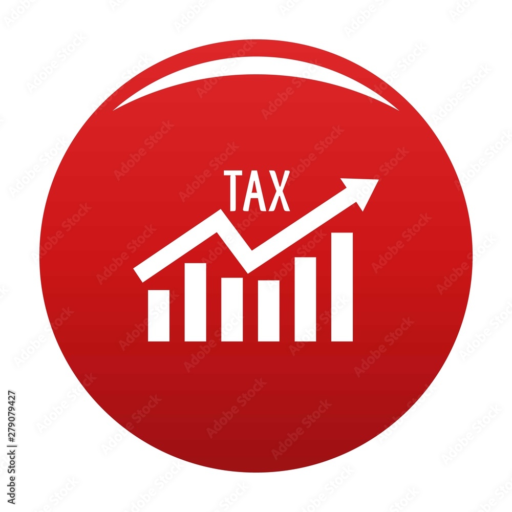 High tax icon. Simple illustration of high tax vector icon for any design red High tax icon. Simple illustration of high tax vector icon for any design red