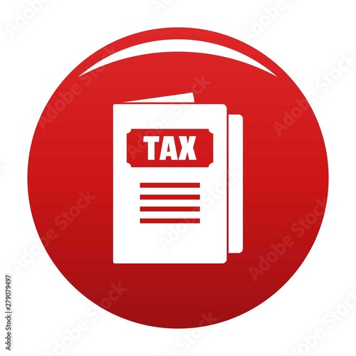 Tax icon. Simple illustration of tax vector icon for any design red
