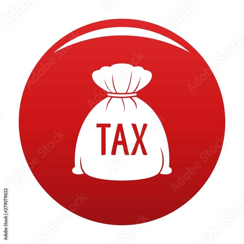 Money bag icon. Simple illustration of money bag vector icon for any design red