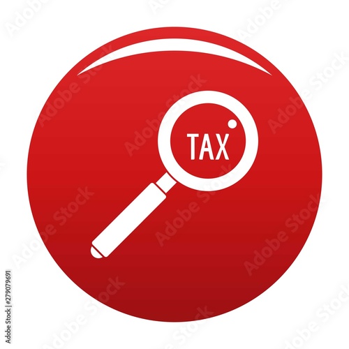 Look at tax icon. Simple illustration of look at tax vector icon for any design red