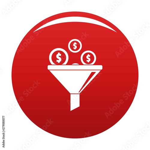 Investment icon. Simple illustration of investment vector icon for any design red