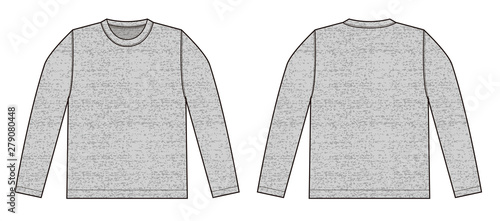 Longsleeve t-shirt illustration (heather gray) /front,back