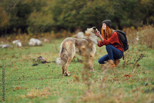 woman with dog in autumn park © SHOTPRIME STUDIO