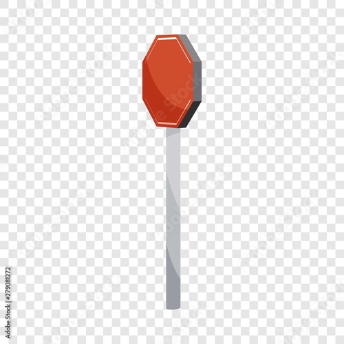 Road sign stop icon. Cartoon illustration of road sign stop vector icon for web