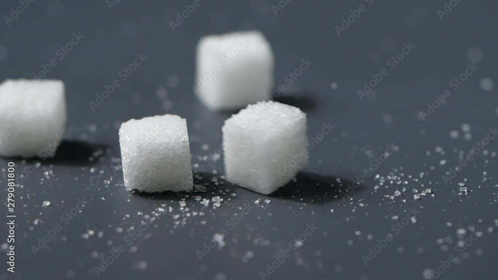 Sugar cubes falling in slow motion Sugar cubes falling in slow motion