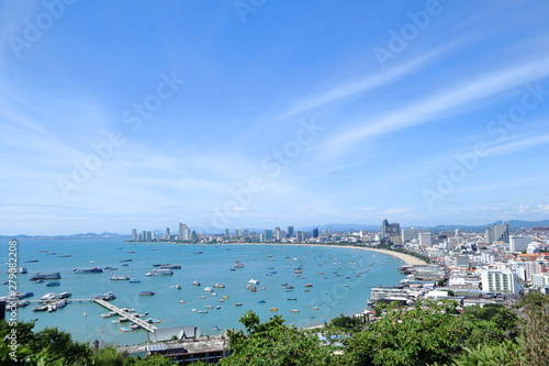 top view of the pattaya city in noon , thailand