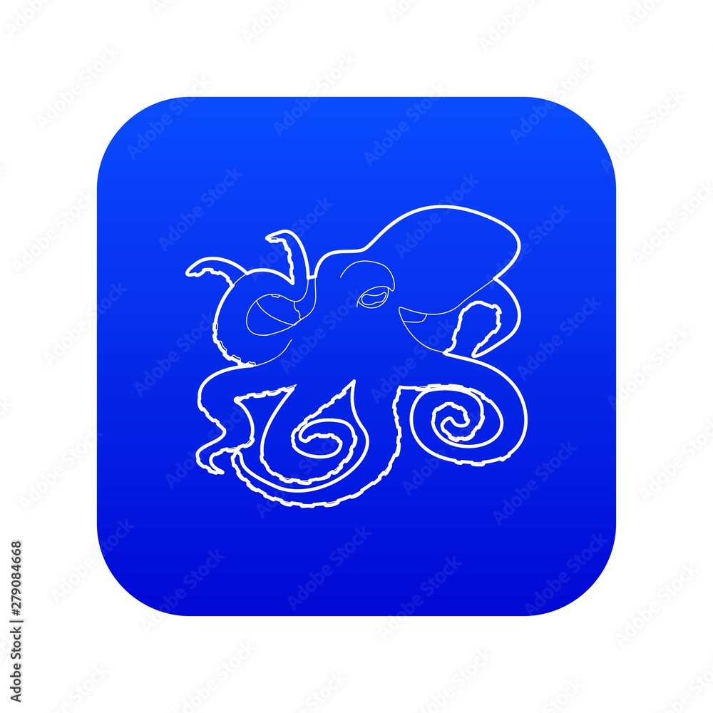 Octopus icon in outline style isolated on white vector illustration Octopus icon in outline style isolated on white vector illustration