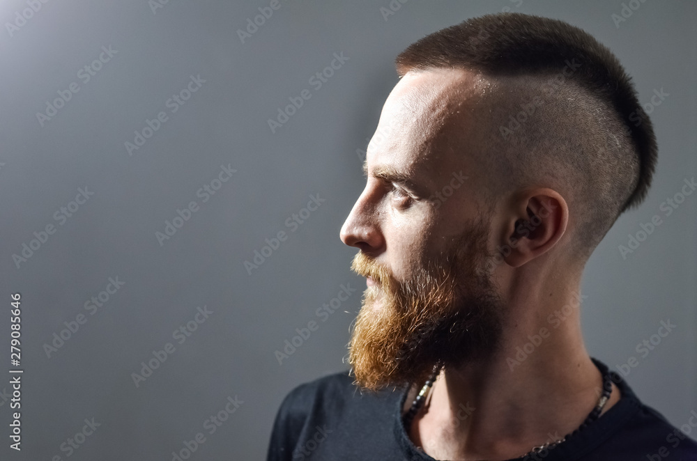 Obraz premium Profile portrait of a man with a beard