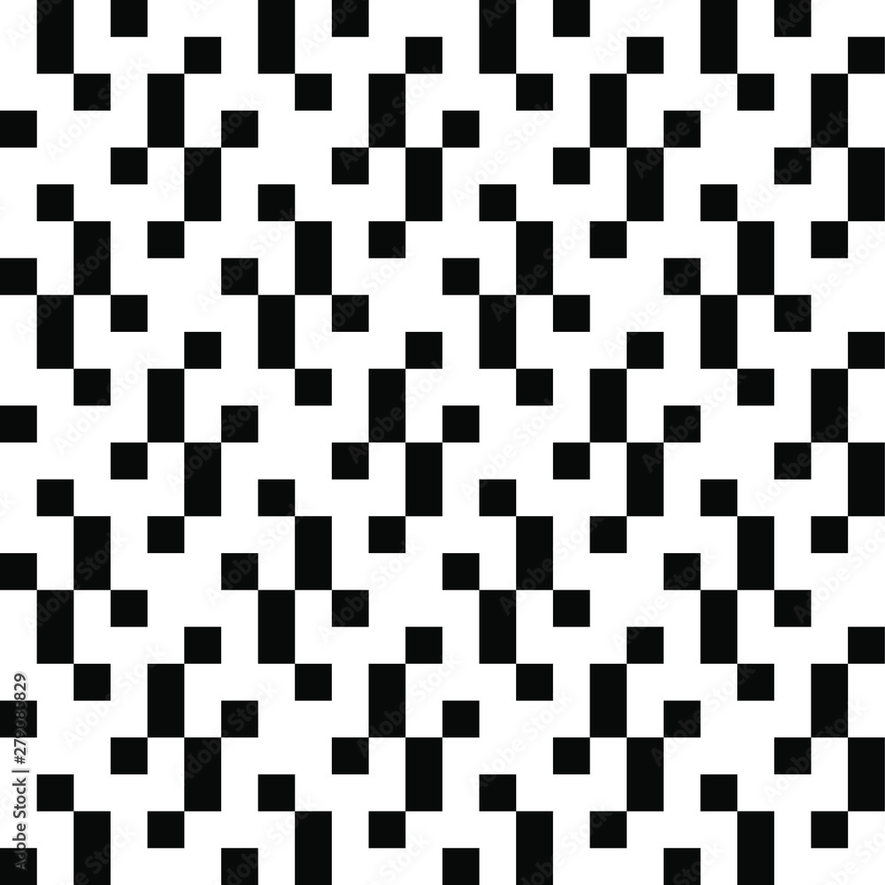 Fototapeta premium Abstract geometric background. Seamless pattern. Black and white texture. Monochrome ornament design.