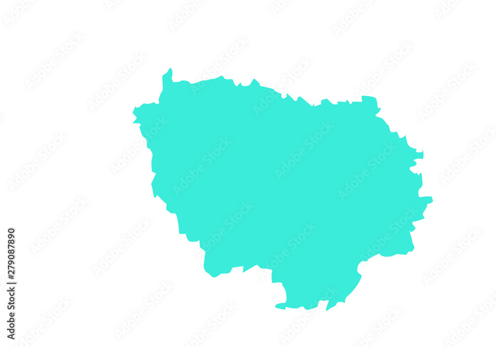 Region of the Ile of France map in France Region of the Ile of France map in France