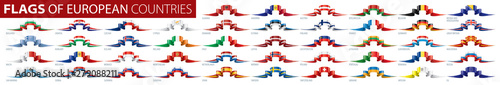 Set of flags of Europe. Vector illustration