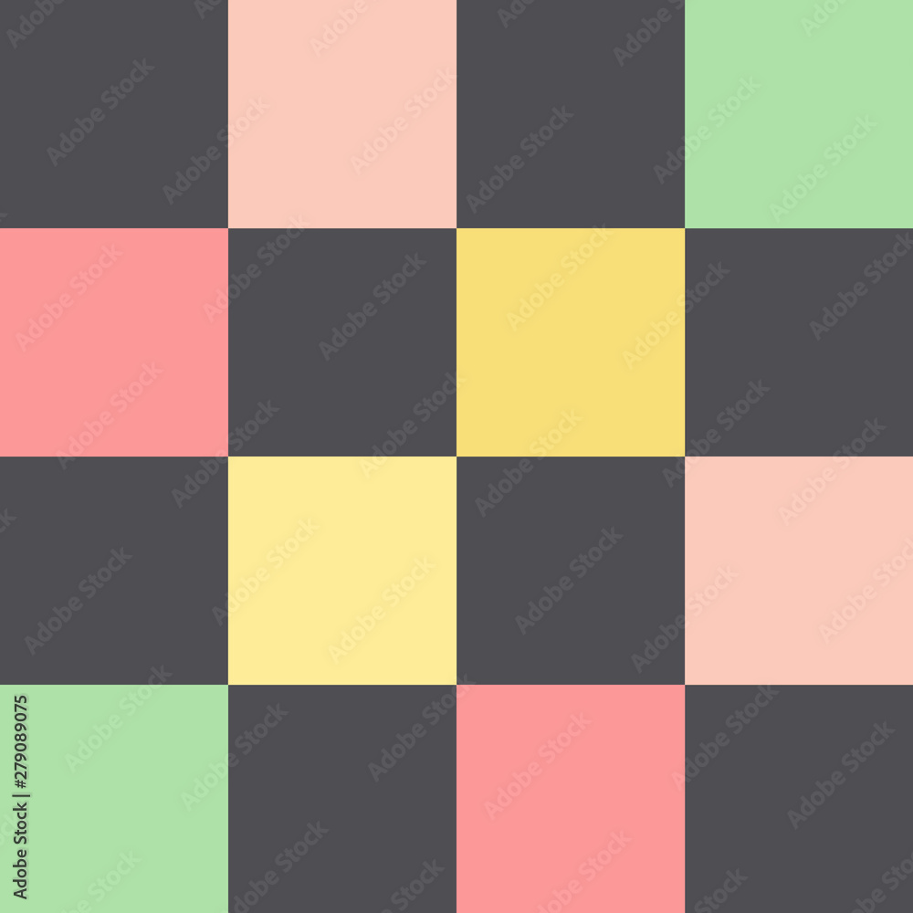 pattern with multicolored squares.