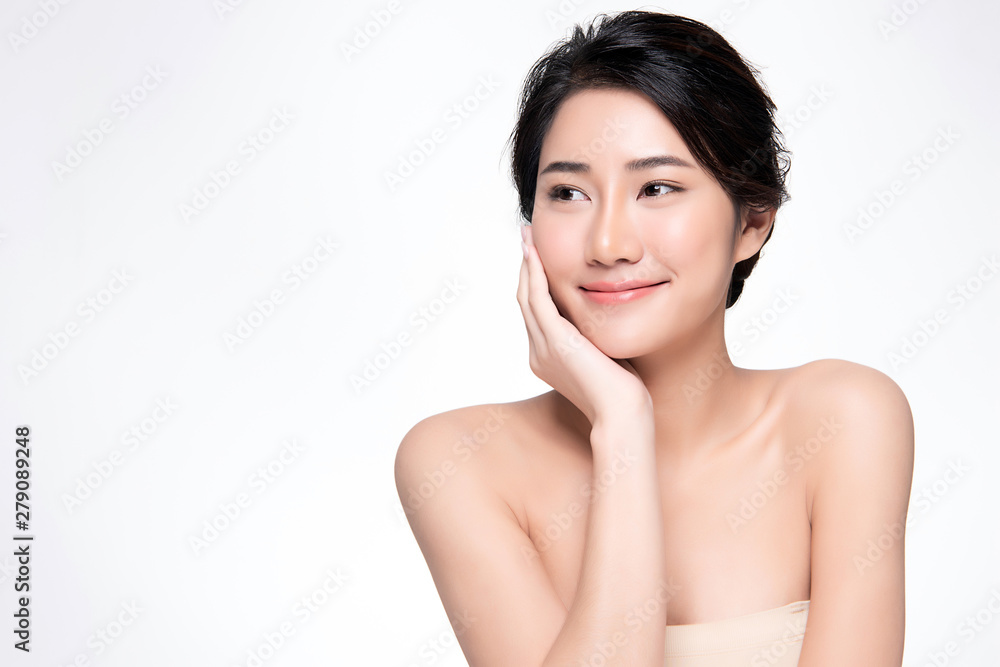Beautiful Young Asian Woman with Clean Fresh Skin, Beautiful Young Asian Woman with Clean Fresh Skin,