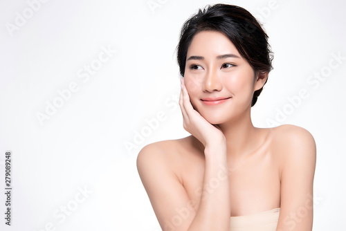 Beautiful Young Asian Woman with Clean Fresh Skin,