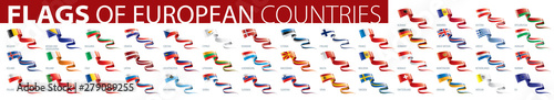 Set of flags of Europe. Vector illustration