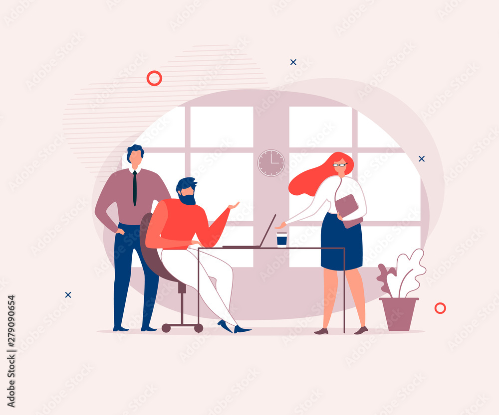 Coworking People Having Conversation in Office Coworking People Having Conversation in Office