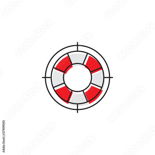 Lifebuoy vector icon, isolated on white background