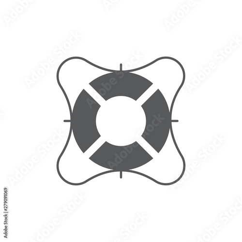 Lifebuoy vector icon, isolated on white background