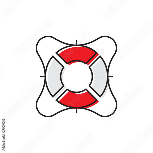 Lifebuoy vector icon, isolated on white background