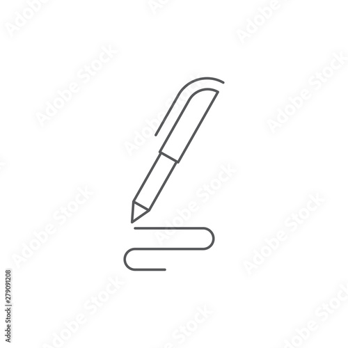 Pen, write vector icon isolated on white background