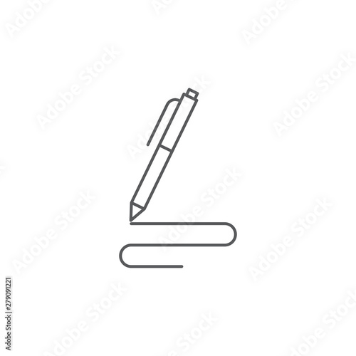 Pen, write vector icon isolated on white background