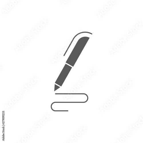 Pen, write vector icon isolated on white background
