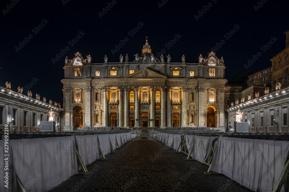 Vatican city at night, Rome, Italy
