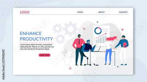 Flat Landing Page Offering Enhance Productivity © TeraVector