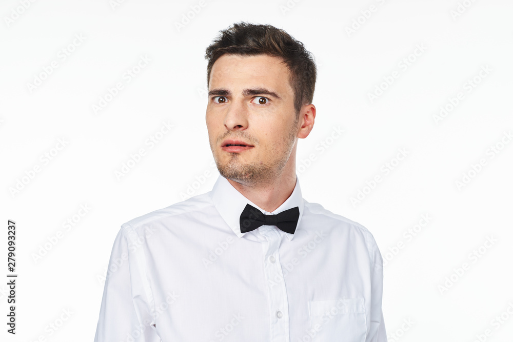 portrait of young man isolated on white background portrait of young man isolated on white background