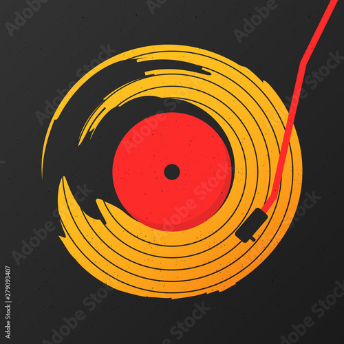 vinyl record music abstract vector with black background graphic