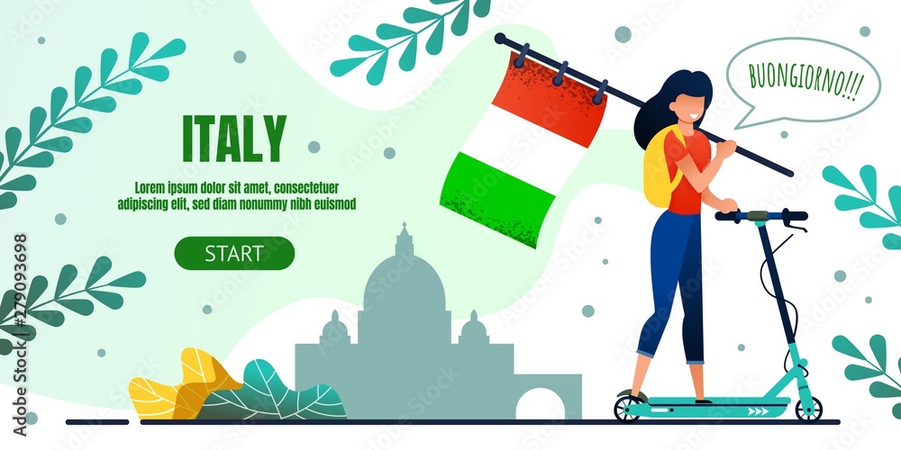Landing Page Offer Eco Transport Trip to Italy