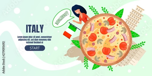 Banner Template Advertising Culinary Tour to Italy