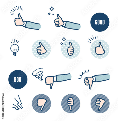 simple type hand gesture_good bad set