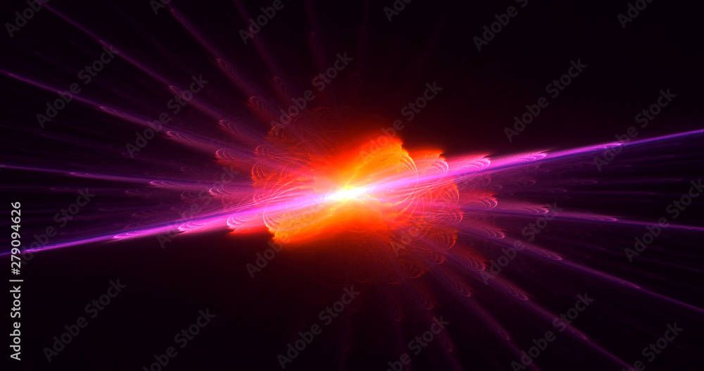 Fototapeta premium 3D rendering abstract red fractal light background