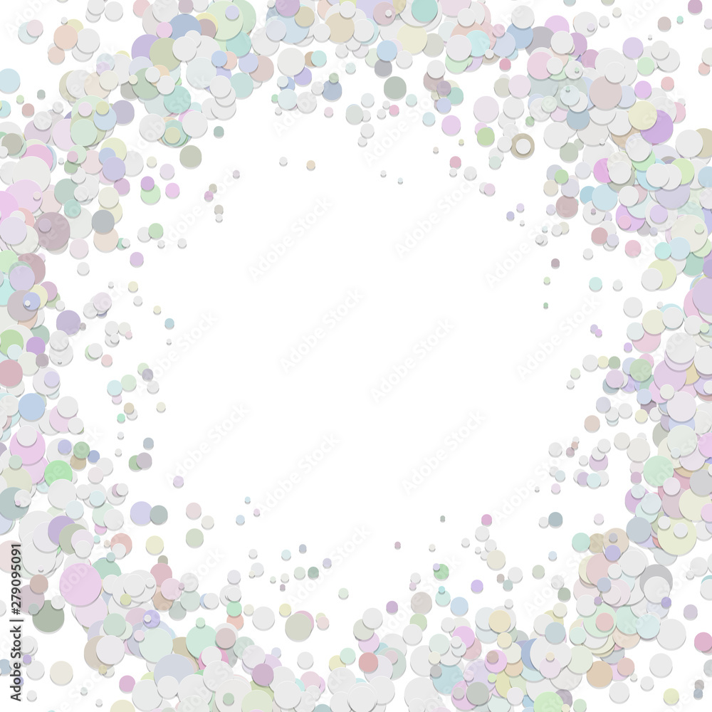 Blank abstract confetti ring background template with scattered circles - vector graphic