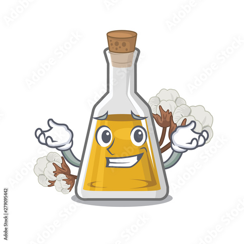 Grinning cottonseed oil isolated in the character photo