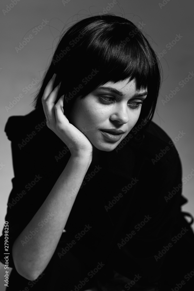 Portrait of young woman with perfect skin on her face Portrait of young woman with perfect skin on her face