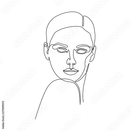 Abstract girl face continuo...