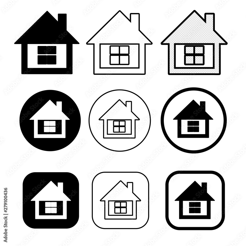 simple house symbol and home icon sign