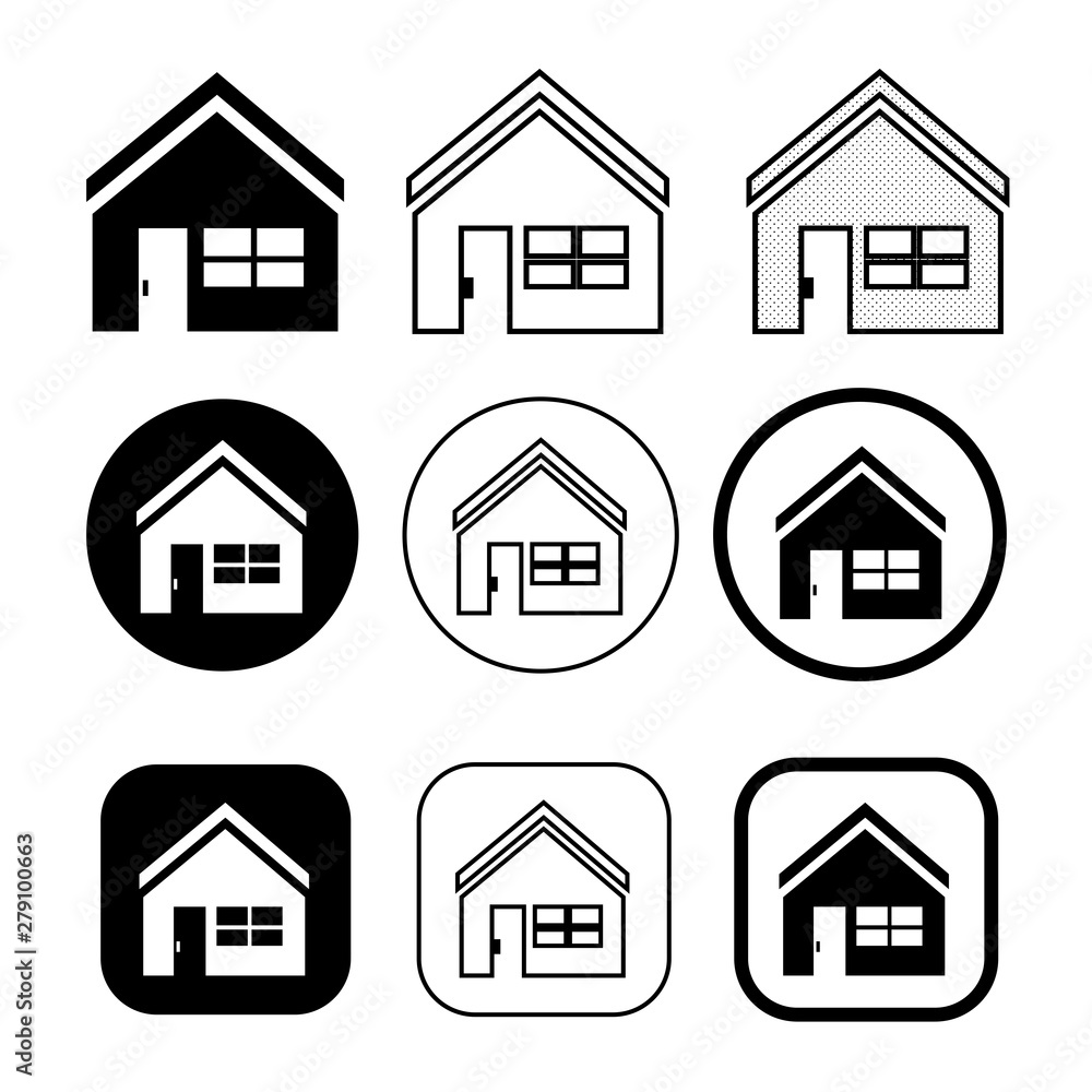 simple house symbol and home icon sign