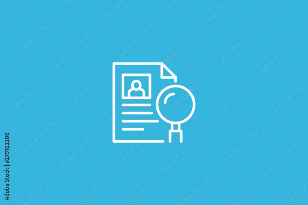Job Candidate Line Icon Animation with Alpha stock video Job Candidate Line Icon Animation with Alpha stock video