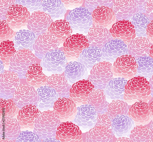 A delicate abstract floral pattern. Pink vector flowers. © OlgaShashok