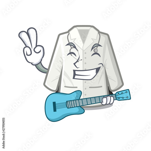 With guitar doctor coat stored in mascot cupboard