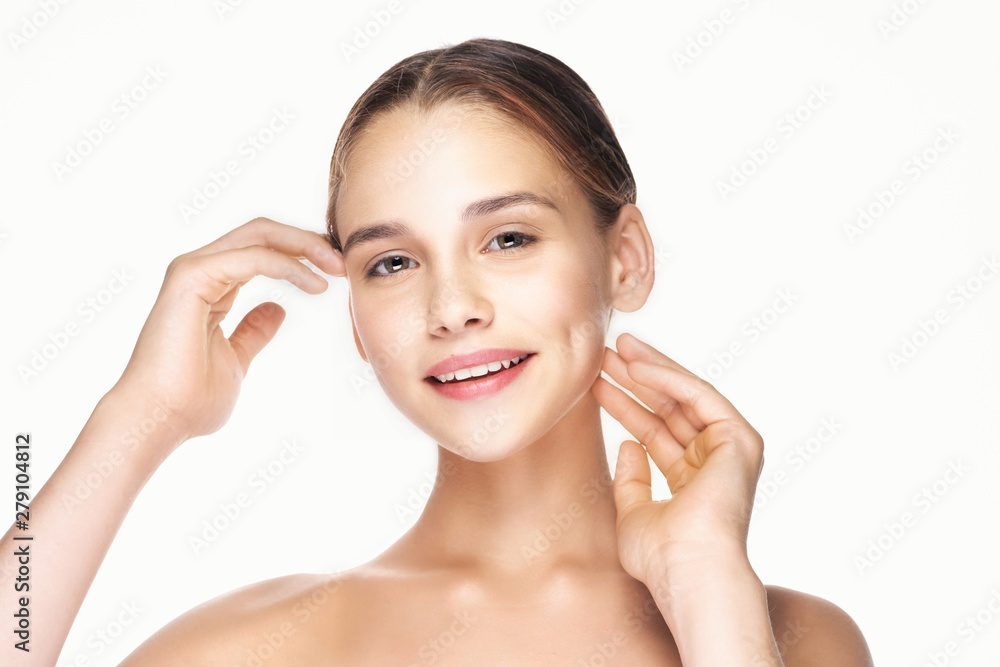 portrait of young woman with perfect skin portrait of young woman with perfect skin