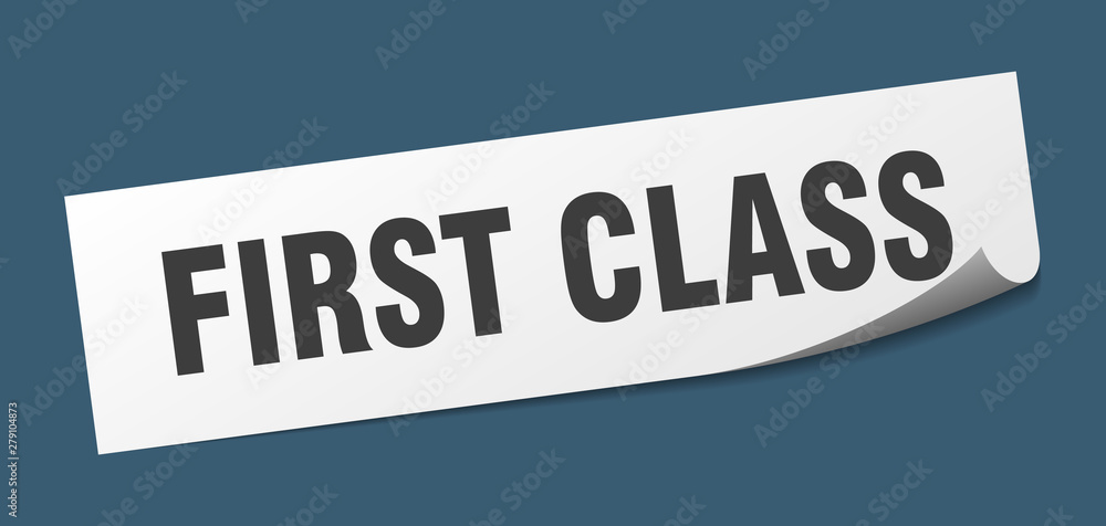 first class sticker. first class square isolated sign. first class