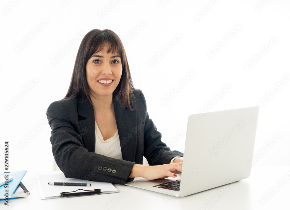 Portrait of a young beautiful business woman happy and confident Portrait of a young beautiful business woman happy and confident