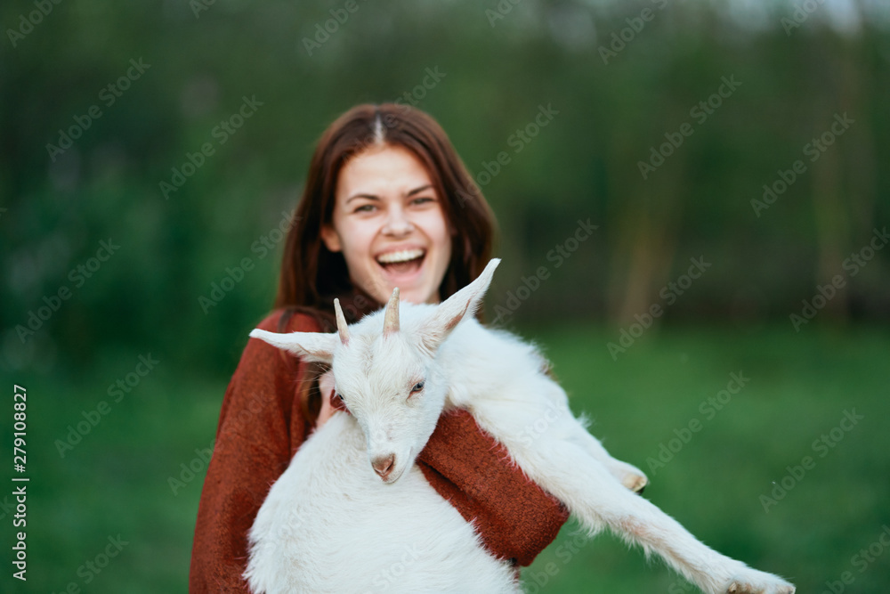 Fototapeta premium girl with horse