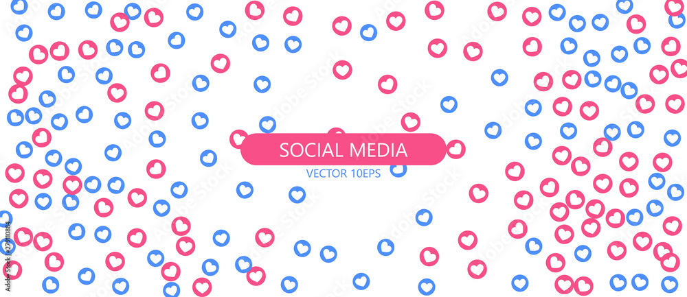 Social Network marketing like and heart icon Social Network marketing like and heart icon